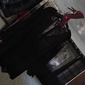 Netted Romper with Red Heels